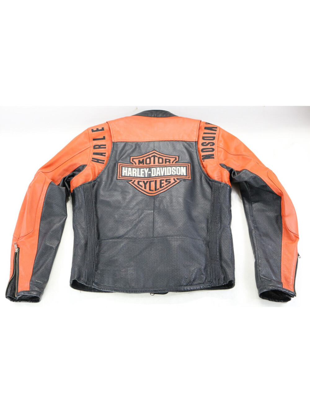 harley davidson jacket M black leather  armor pockets perforated bar shield cafe